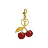 Sparkling Gold Cherry Pendant For Bag Glitter Resin Cherry Pendant For Purse Keychain Charm Festive Christmas Accessory