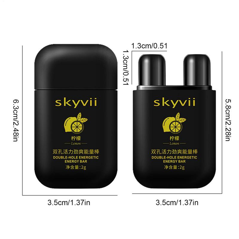 Мята/лимон Энергетическая палочка с двумя отверстиями Энергетический батончик Ароматерапевтический назальный ингалятор Энергетическая паровая палочка Ароматерапевтическая палочка