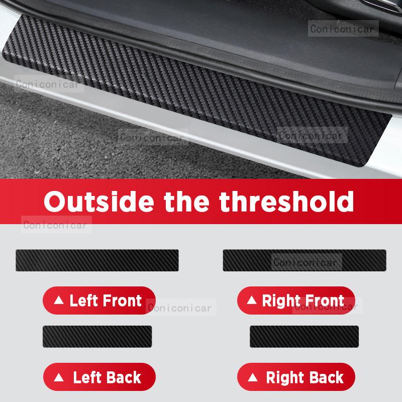 Наклейка на порог двери из углеродного волокна для CHANGAN UNI-K 2025 UNIK, накладка на порог, защита от царапин, аксессуары для внутренней отделки