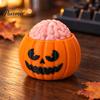 3D Printed Novelty Gift Halloween Pumpkin Stress Relief Toy, Sensory Fidget Realistic PLA Material Toy Soft Rebound Brain Shape Squeeze for