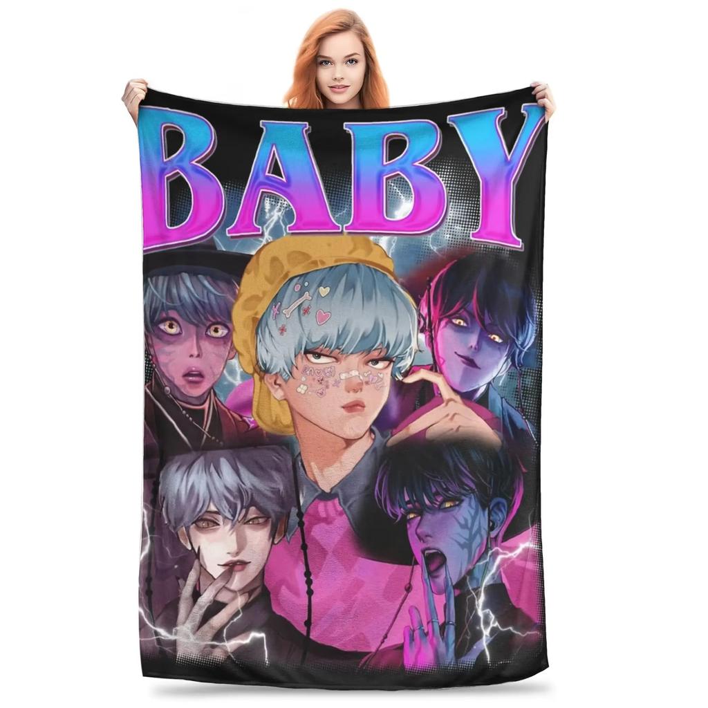 Kpop Anime Fleece Blanket Ultra Soft Plush Throw For Bed Sofa Travel Lightweight Comfortable Design