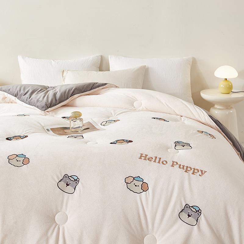 A-class Embroidered Zero Pressure Velvet Temperature Controlled Soybean Quilt