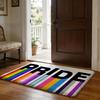 Rainbow Stripes Floor Mat Soft Flannel Absorbent Mat Non-Slip Rug Home Bedroom Bathroom