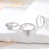 Модный комплект колец для пары, кольцо-бабочка с кисточкой, трехсекционное кольцо «Любовь», простое и элегантное кольцо