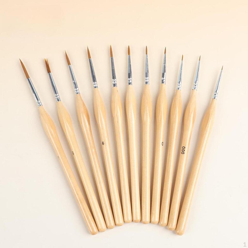 11 Pieces Miniature Paint Brushes Art Liner Portable Supplies Convenient Detail