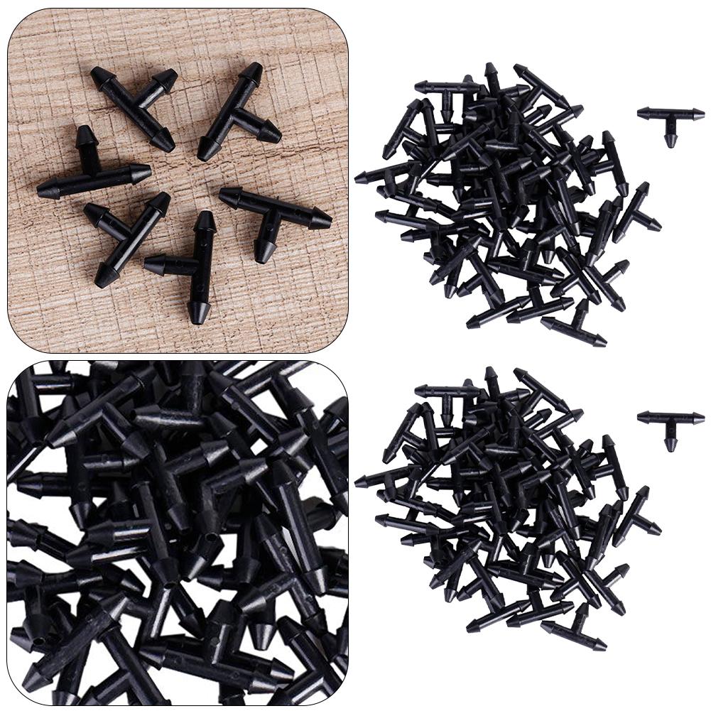 500-50PCS Plastic Barbed 3-Way Tee Connector for 3/5mm Tubing Watering Pipe Hose Couplings Micro Drip Irrigation Garden Tools