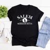 Футболки Salem Massachusetts Футболка Salem Broom Company Футболка Spooky Season Halloween Футболка с коротким рукавом Witch Tee Уличная одежда Топы