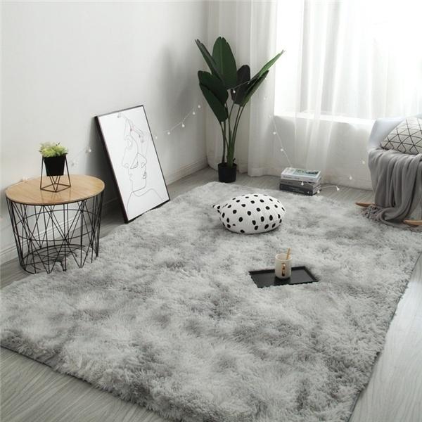 New Rainbow Rug Oversied Fluffy Plush Rugs Large Size Anti-slip Floor Mats Tie-Dye Art Carpet Shaggy Kids Room Living Room Bedside Rug