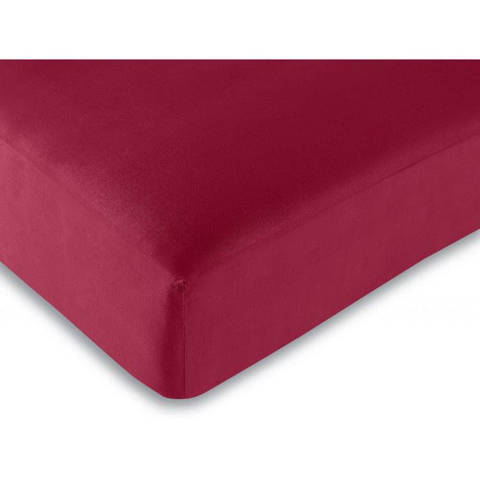 Drap housse 57 fils/cm² toutes dimensions - Rouge - 140 x 190 cm