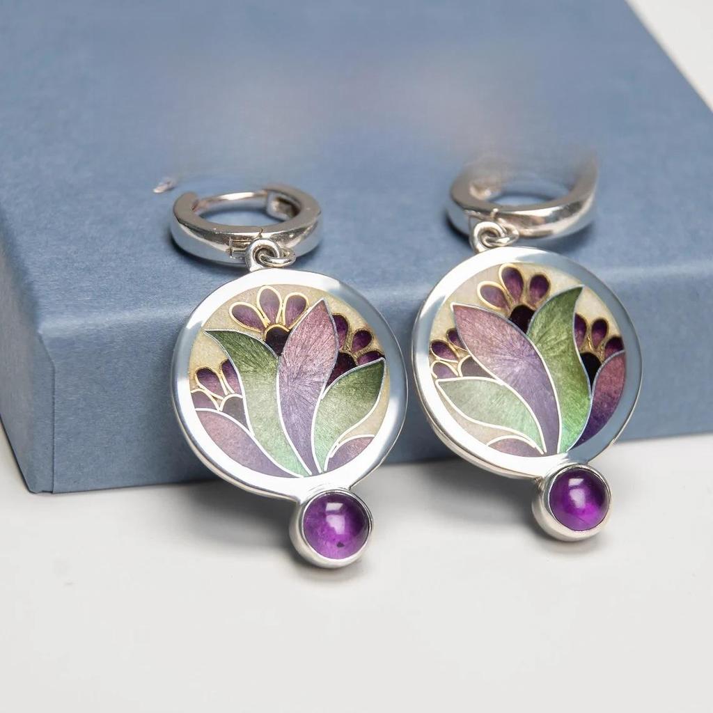 Hecheng Elegant Flower Enamel Earrings - Универсальные и стильные украшения в стиле кубической феи