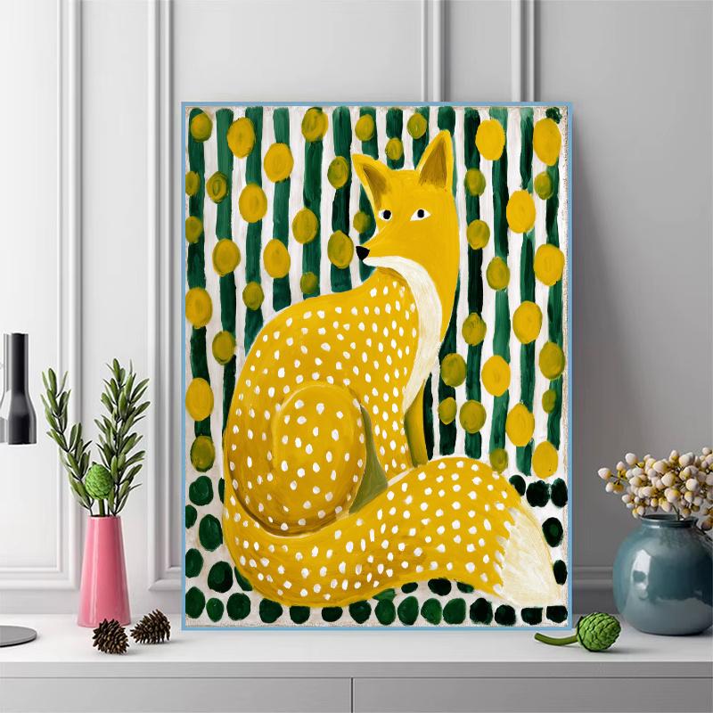 Fox Pattern 3pcs 100% Round Full Drill 5D DIY Diamond Painting Embroidery Cross Stitch Rhinestone Décor