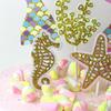 5Pcs/Set Cute Mermaid Tail Starfish Coral Seahorse Cake Toppers Party Supplies