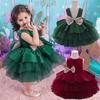 Baptism Sequin Big Bow Baby Girl Dress 1st Birthday Party Wedding Evening Princess Dress