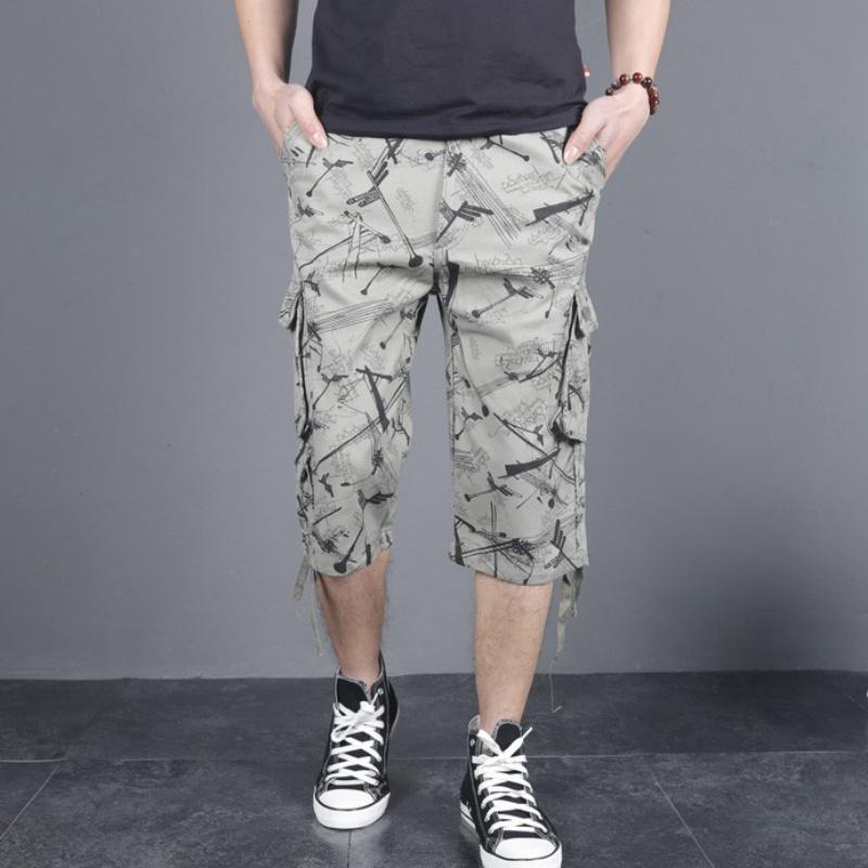 Мужские летние шорты, дышащие, большого размера, с несколькими карманами, рабочие шорты, повседневные, длинные шорты 7 Points