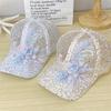 Spring Summer Thin Lace Flower Breathable Sequin Baseball Hat Fashionable Outdoor Women's Sunscreen Duck Tongue Hat