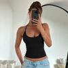 2025 Summer European & American Style Women's Sexy Backless Slimming Halter Crop Top