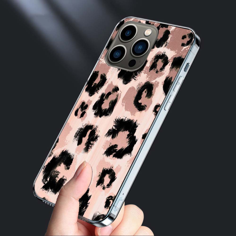 Розовый чехол для телефона с леопардовым принтом для iPhone 16E 15 Pro 14 Plus 17E 16 17 Pro Max Air 11 12 13 Mini Ударопрочный Capa Милый чехол TP