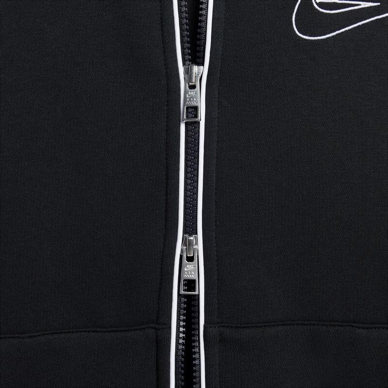 Nike Мужские толстовки Air 010 Черный/Белый/Белый С капюшоном Умеренный Кардиган IF1275-010