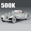 1:24 1936 Бенц 500К Литой Модель Автомобиля Металлическая Литая Игрушка Классический Транспорт Модель Автомобиля Симуляция Звука и Света Коллекция Подарок для Детей