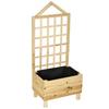 Garden Planters With Trellis For Vine Climbing Distressed Wooden Raised Beds 90x43x150cm Natural Tone