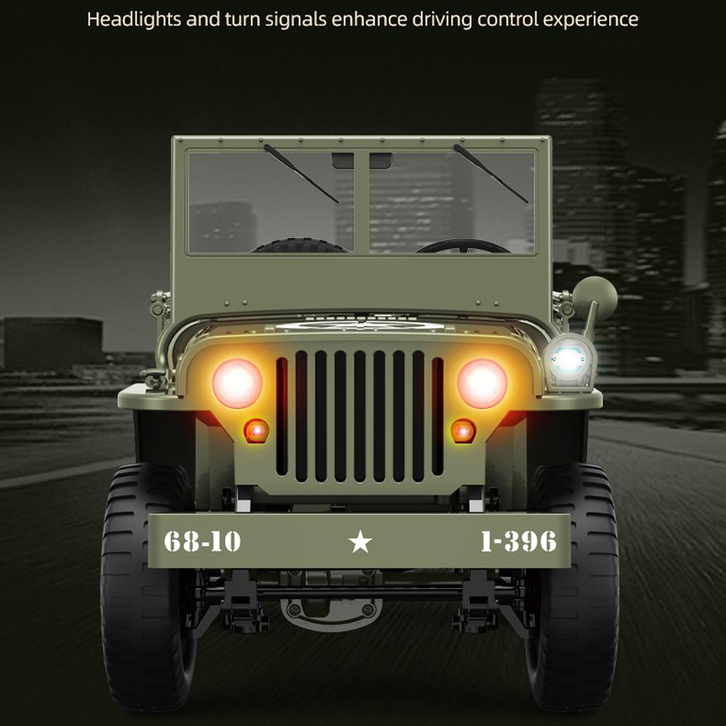 Remote Control Car, 2.4Ghz 4WD Off Road Rock Crawler Vehicle with Lights Canvas Cover, 1:10 All