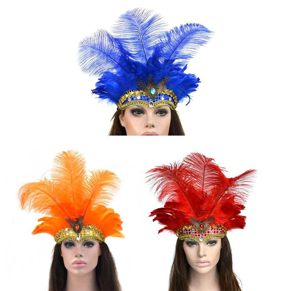 Kids Peacock Indian Hair Accessories Feather Headdress Halloween Carnival Hair Band