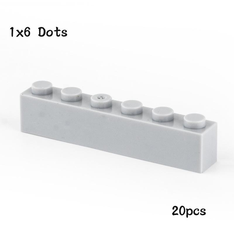 20 шт. Детали MOC 3009 Кирпичик 1x6 Совместимые DIY Сборка Строительные Блоки Частицы Детская Головоломка Игрушка Подарки на День Рождения