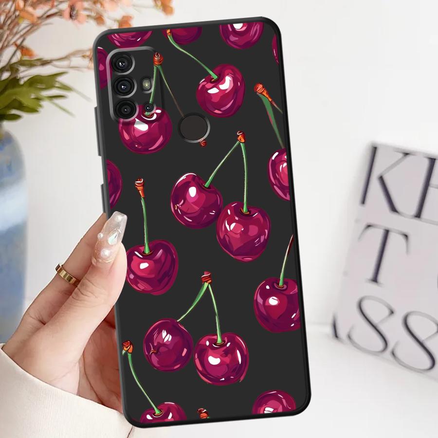 Чехол с вишнями для телефона Motorola Moto G60s G50 G22 Edge40 Edge 20 Pro 30 Lite G71 G53 G30 G52 G32 G51 G73