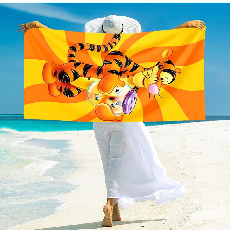 1pc Tiger Piglet Adventure beach towel,quick drying absorbent beach towel,outdoor sports swimming beach towel,Soft and comfortable Y7187