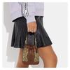 COACH handbag Dempsey 14 letter logo stripe classic print fabric and cow leather bucket bag hand-held shoulder crossbody bag mini women's elephant