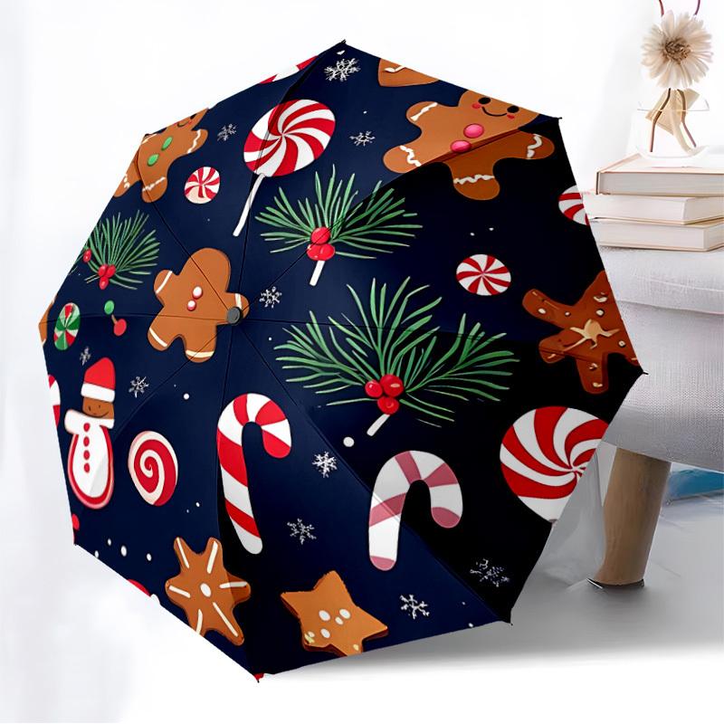 1pc Cookies Automatic Folding Umbrella, Heavy-Duty 8-Rib Construction, Perfect for Everyday yy251114130