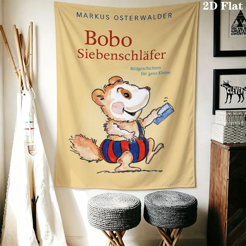 Bobo Siebenschlafer Wall Tapestry Aesthetic Wall Hanging Printed Fabric Blanket Decorative Tapestries for Bedroom Living Room Home Decor