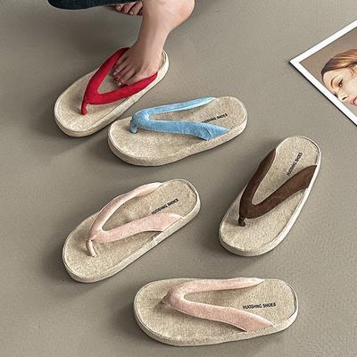 Ретро и простые туфли с круглым носком для женщин Новые повседневные сандалии Шлепанцы Пляжная обувь