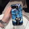 Чехол для Google Pixel 10A Аниме Черный Кот Звездное Облако Печать Чехол для Телефона Акриловая Жесткая Задняя Панель С Гибким Краем из ТПУ