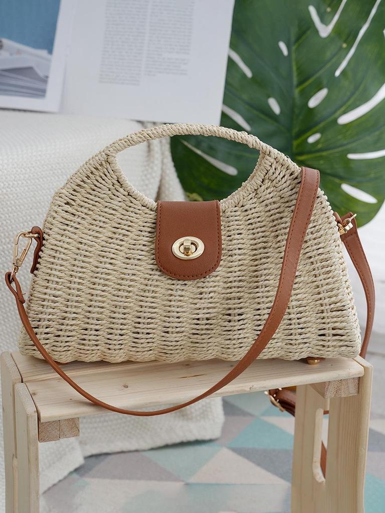 Пляжная сумка Seaside Holiday Retro Woven Beach Bag - женская, ручная, через плечо