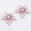 2pcs Stainless Steel Enamel Retro Irregular Petal Flower Earring Charm Gold Plated Pendant Base for DIY Necklace Jewelry Making