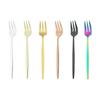 6Pcs Colorful Forks Set Tea Cake Snack Fork Dinnerware Cutlery Matte Stainless Steel Tableware Dessert Fruit Fork Silverware Set
