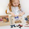 Children's Early Education Bear Dress-up Puzzle Three-dimensional Puzzle Game Exercise Fine Action Pairing Puzzle Wooden Toy