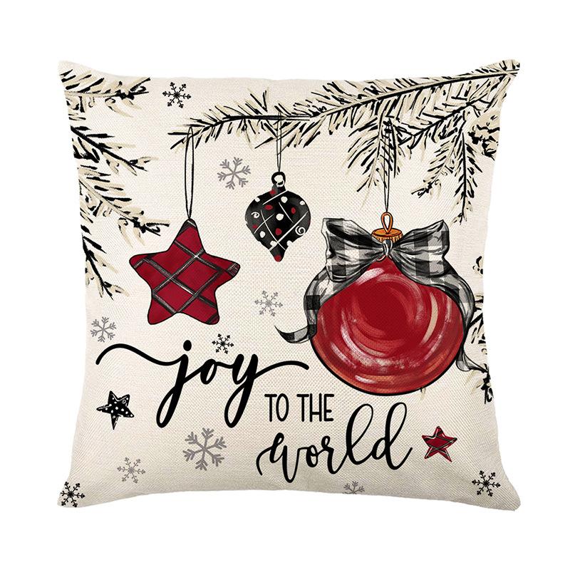 Winter Snowman Joy Snowflake Christmas Throw Pillow Covers, 18 X 18 Inch Xmas Tree Winter Holiday Cushion Case Decoration for Sofa Couch Set of 4