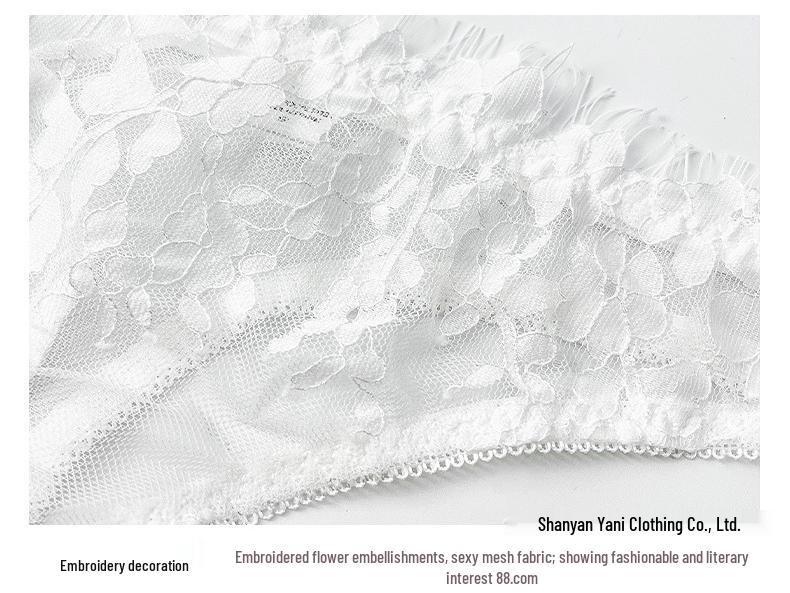 Сексуальный кружевной вышитый французский комплект бюстгальтера: Подтягивающий, Стройный вид, Супертонкий для большой груди