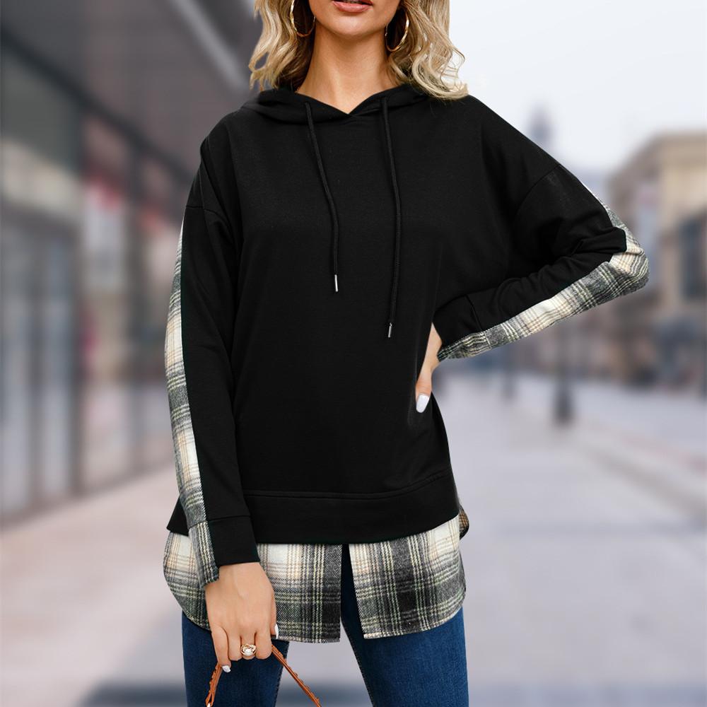 GMXIA Женские модные повседневные однотонные худи и свитшоты с капюшоном и длинными рукавами с принтом