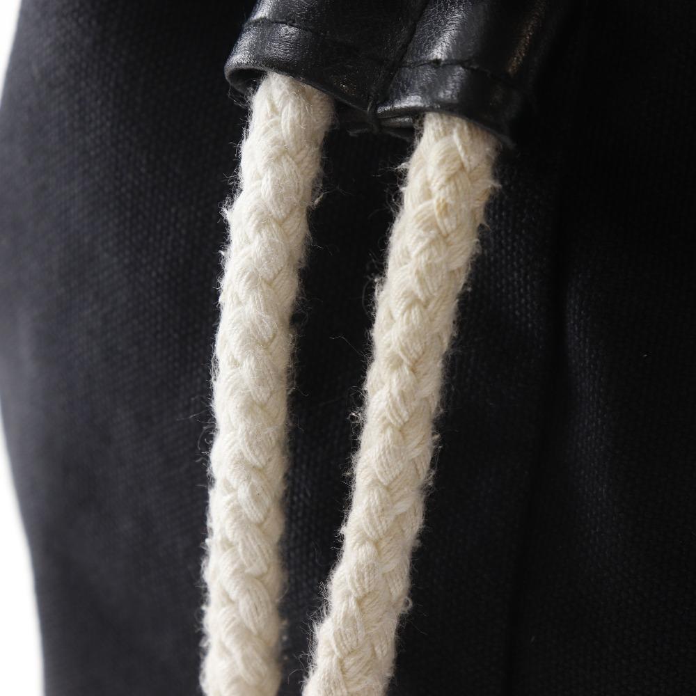 Chanel Мини Сумка для Бассейна Сумка через Плечо Логотип Шнурок Черный Хлопок Женская Б/у