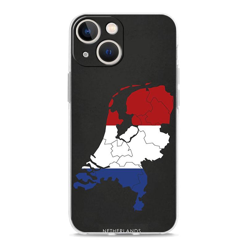 Чехол для телефона iPhone 17 Air Cases iPhone 16 15 12 13 14 Pro Max SE 7 8 Plus iPhone11 Прозрачный Мягкий Чехол Флаг Нидерландов