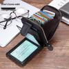 RFID Anti-Theft Cowhide Accordion Card & ID Holder with Zipper
