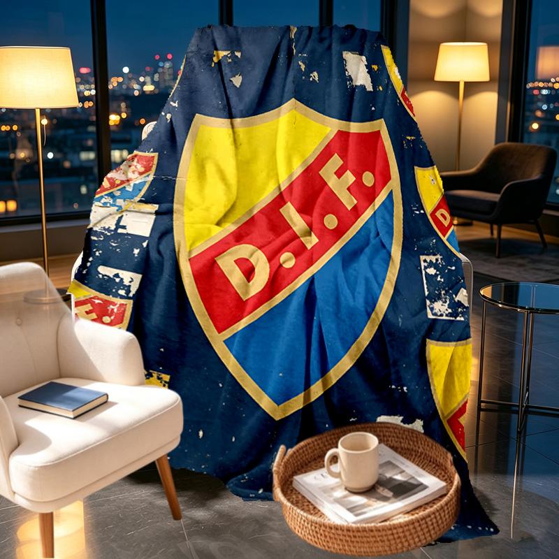 Djurgardens IF Print Blanket - Soft & Comfortable, for Bedroom, Travel, Sofa, Home Decoration - Birthday Christmas Gift for Friend