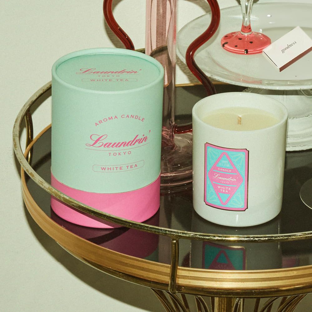 Ароматическая свеча Landrin с ароматом белого чая 180 г Подарок Примерно 36 часов Без парафина 100% на растительной основе,