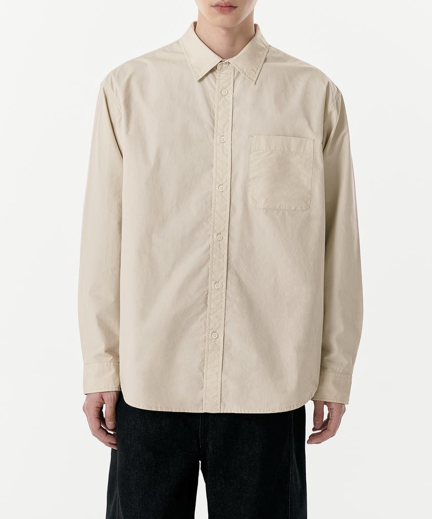 MUSINSA STANDARD Relaxed Washed Poplin Shirt [Light Beige]