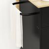 Kitchen Cart with Drawer, Cabinet Compartment, Towel Bar, 106 x 42 x 87 cm, Black/Oak