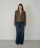 DEHEVE Herringbone Tailored Wool Crop Jacket [Camel]