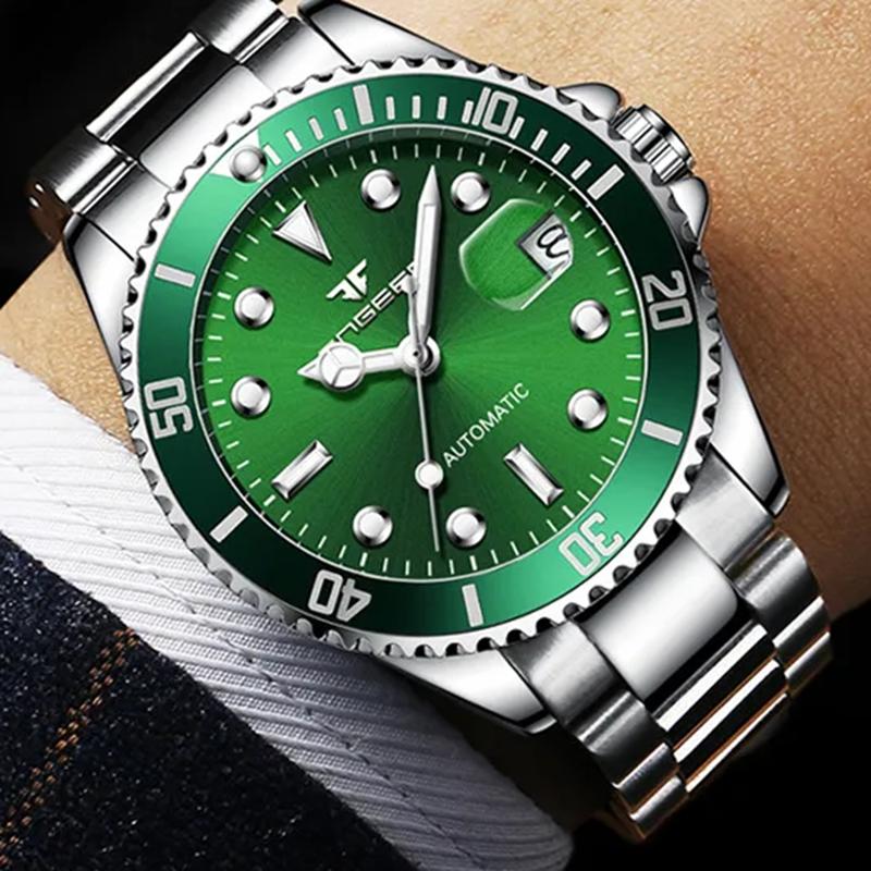 Мужские часы класса люкс, стальные, турбийон, скелетон, механические, светящиеся, автоматические, с датой, с бриллиантами